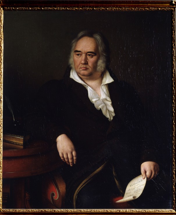 Porträt des Dichters Iwan A. Krylow (1769-1844) von Johann Leberecht Eggink