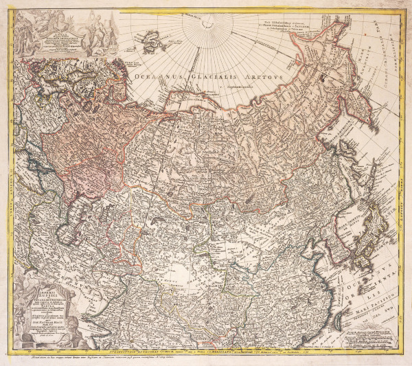 Landkarte von Rußland Homann 1739 von Johann Matthias Has