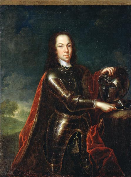 Portrait of Tsarevich Alexei Petrovich of Russia, 1728 (see 347496 for pair) von Johann Paul Luedden (Ludden)