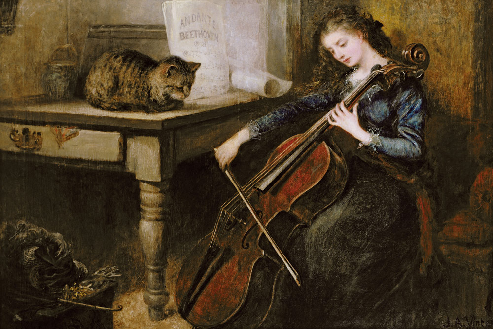 Beethoven's Andante (oil on canvas) von John Alfred Vintner