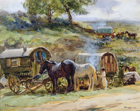 Gypsy Encampment, Appleby, 1919 (see also 54655) von John Atkinson