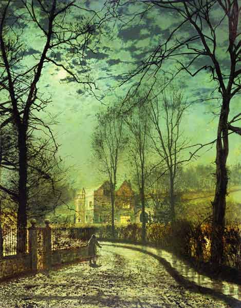 A Moonlit Road von John Atkinson Grimshaw