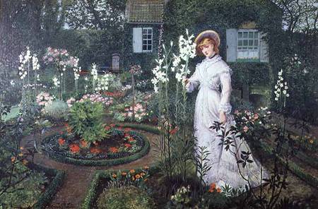 The Rector's Garden, Queen of the Lilies von John Atkinson Grimshaw