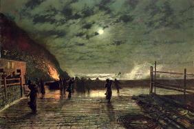 In Peril (The Harbour Flare) 1879 (oil on canvas) 17th