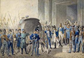 Departure of Napoleon (1769-1821) for Elba (w/c on paper) 02nd