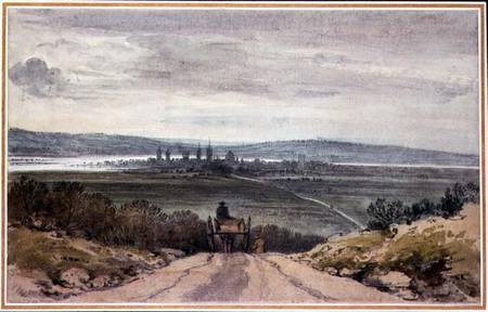 View of Oxford from Shotover Hill in Floodtime, When the Water was Out, 10th January von John Baptist Malchair