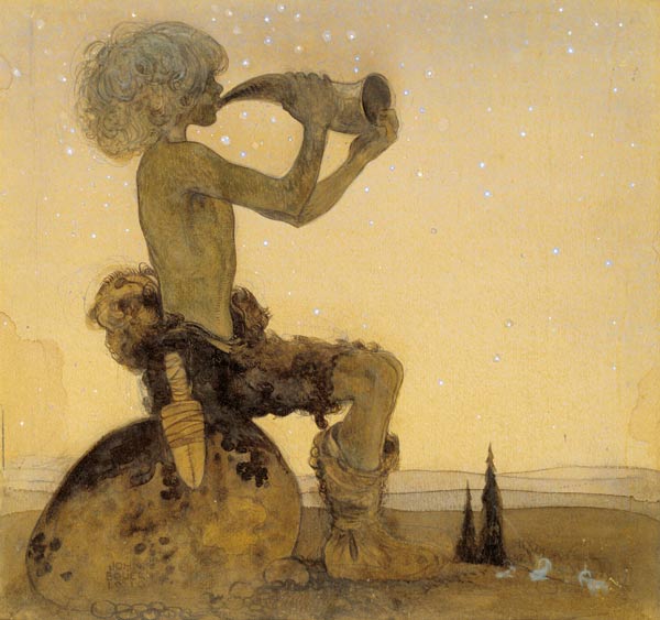 A Fairy Shepherd, 1910 (w/c on paper) von John Bauer