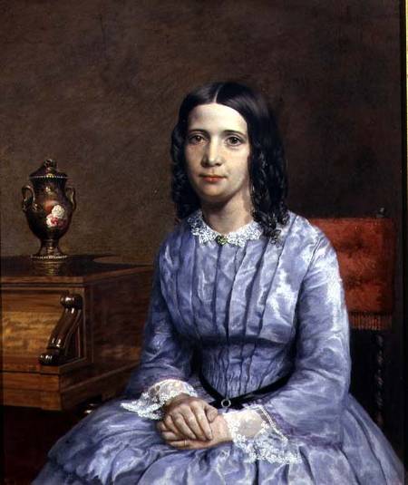Portrait of Elizabeth Barrett Browning (1806-61) von John Brett