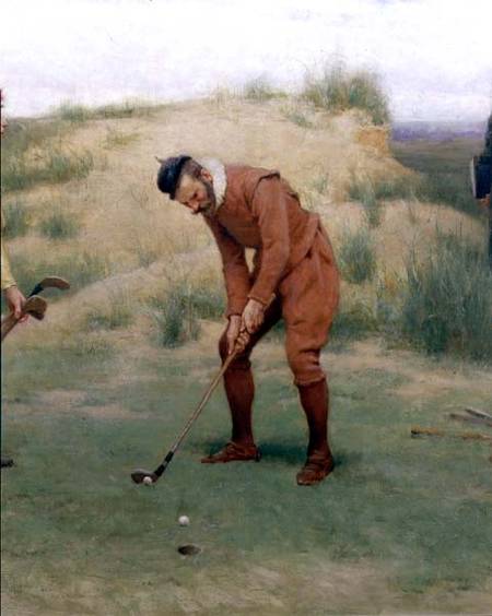 During the Time of the Sermonses, detail of the golfer von John Charles Dollman