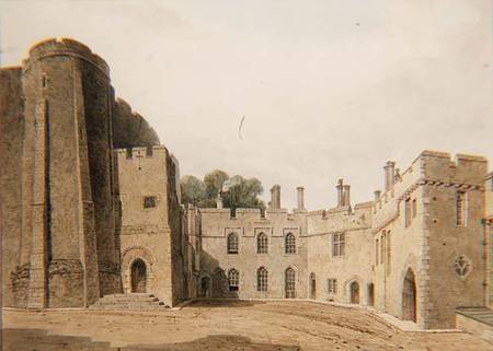 The Inner Court of Berkeley Castle, Gloucestershire, looking North-East von John Chessell Buckler