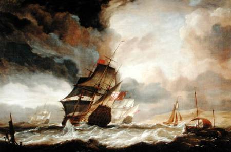 Ships of the Line Beating out to Sea von John Christian Schetky