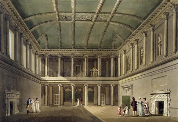 Interior of Concert Room, from 'Bath Illustrated by a Series of Views', engraved by John Hill (1770- von John Claude Nattes