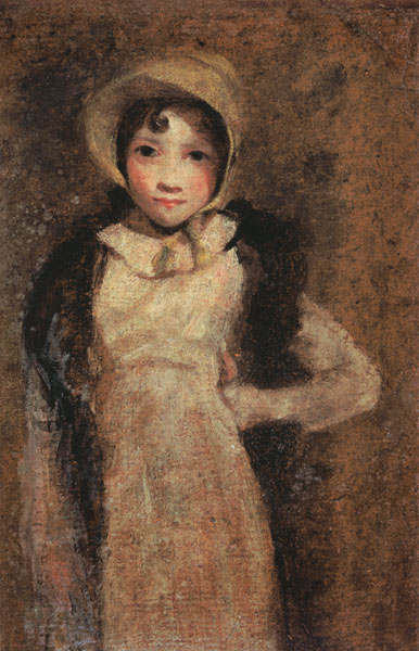 A Girl, thought to be the artist's daughter  paper laid on von John Constable