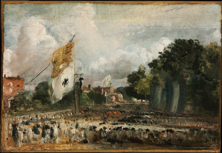 Die Feierlichkeiten zum Pariser Frieden von 1814 in East Bergholt, 1814 von John Constable