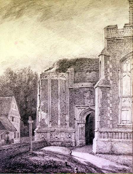 South Archway of the ruined tower of East Bergholt Church (pencil drawing) von John Constable