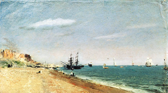 Strand von Brighton mit Segelschiffen von John Constable