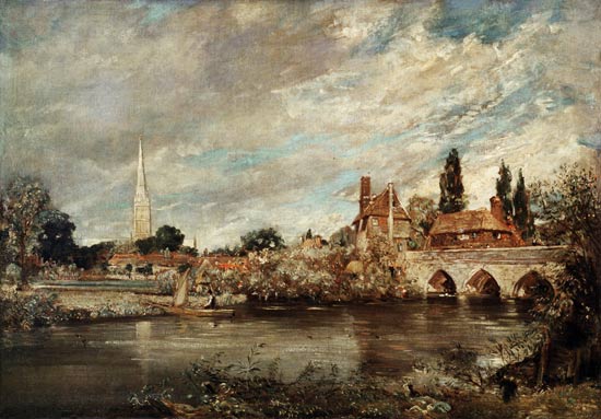 The Bridge of Harnham and Salisbury Cathedral von John Constable
