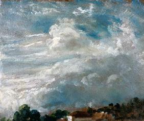 Cloud study, horizon of trees