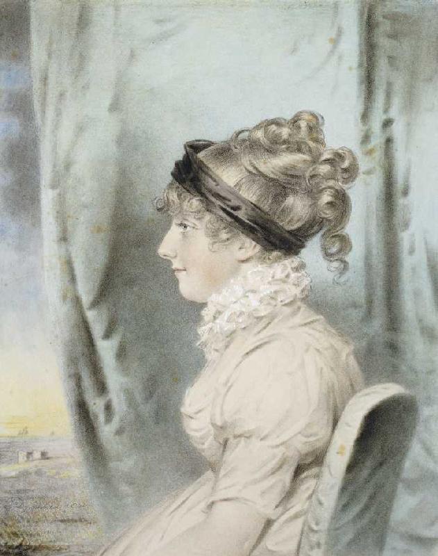 Portrait von Eliza Were Holdsworth, im Profil nach links von John Downman