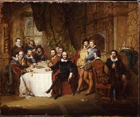 William Shakespeare und seine Freunde im Gasthaus Mermaid.