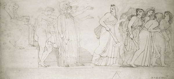 The Furies Departing from Athena, Apollo and Orestes  & von John Flaxman