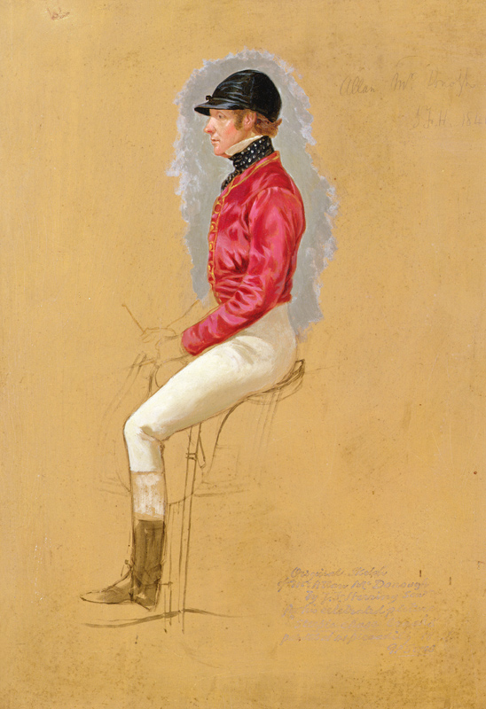Portrait sketch of Mr Allen McDonough for 'Steeple Chase Cracks' von John Frederick Herring d.Ä.