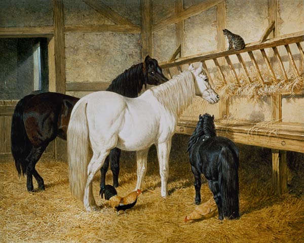 Ponies at the Manger von John Frederick Herring d.Ä.
