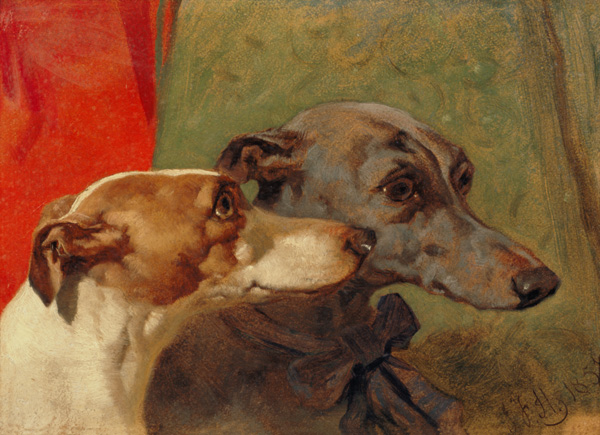 The Greyhounds 'Charley' and 'Jimmy' in an Interior von John Frederick Herring d.Ä.