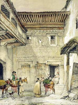 Court of the Mosque (Patio de la Mesquita), from 'Sketches and Drawings of the Alhambra', 1835 (lith von John Frederick Lewis