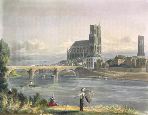 View of Mantes, from 'Views on the Seine', engraved by Thomas Sutherland (b.1785) engraved by R. Ack von John Gendall