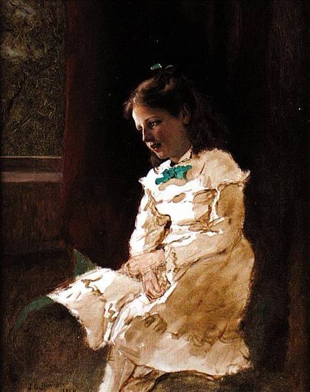 A Young Girl by the Window von John George Brown