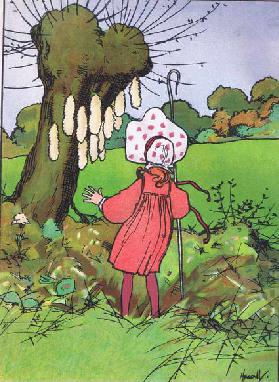 Sie findet ihre Schwänze (Little Bo Peep) aus Blackies Popular Nursery Rhymes, herausgegeben von Bla