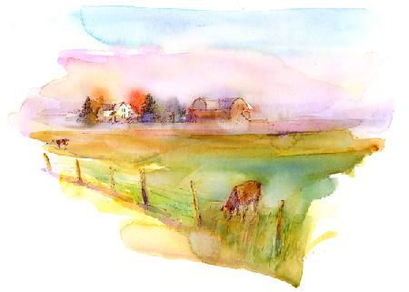 Country scene with cows 2016