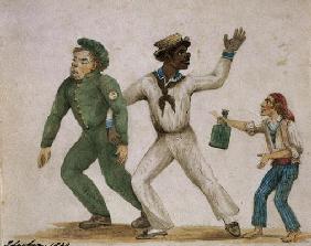 Three Drunken Sailors, 1829 (w/c on paper) 17th