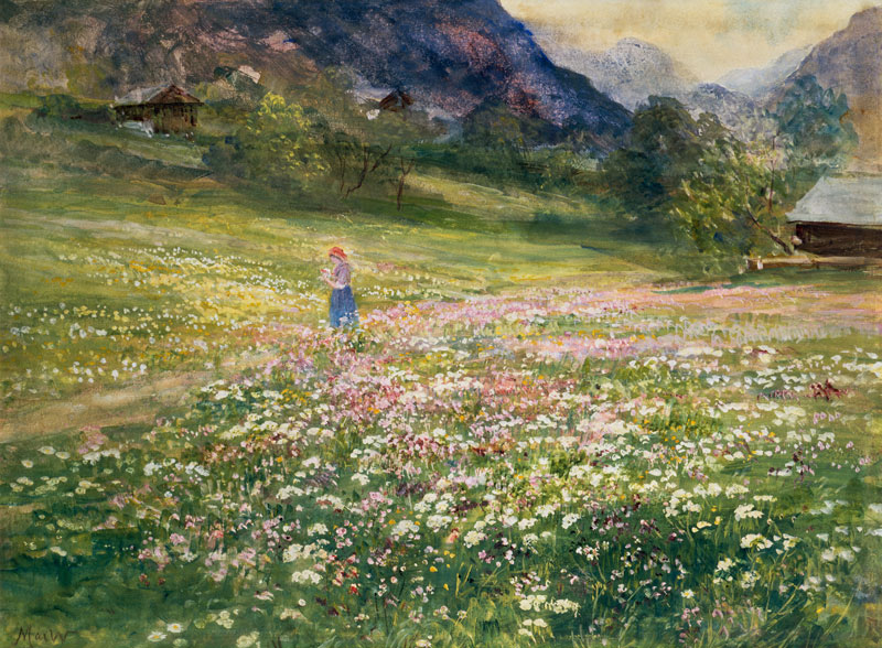 Girl in a Field of Poppies von John MacWhirter