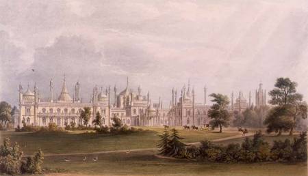The West Front from Views of the Royal Pavilion, Brighton von John  Nash