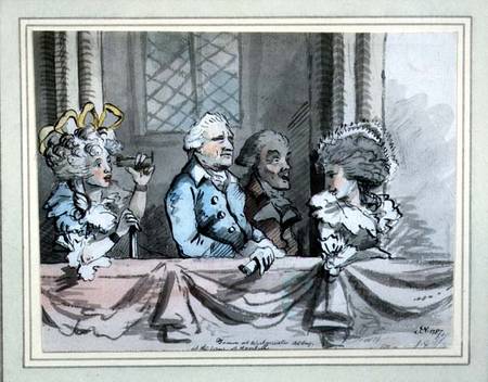 Caricature of the audience at the Commemoration of Handel in Westminster Abbey in 1784 von John Nixon