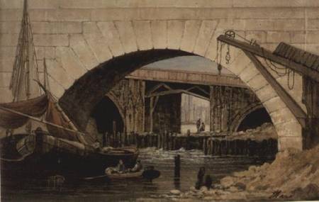 Barges Moored Near New London Bridge von John of Hull Ward