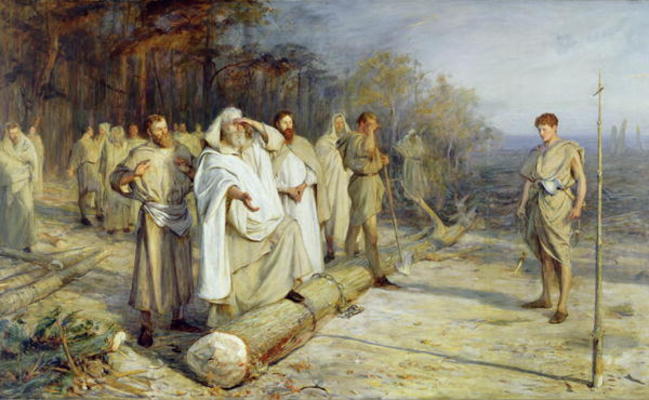Fixing the Site of an Early Christian Altar, 1884 (oil on canvas) von John Pettie