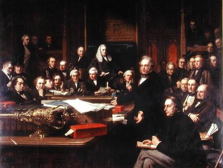 Lord Palmerston Addressing the House of Commons During the Debates on the Treaty of France in Februa von John Phillip
