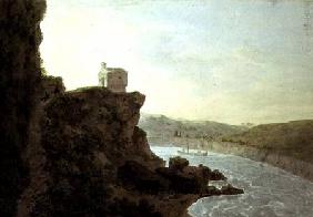 View on the Tiber near Ponte Molle, three miles from Rome 1780  on