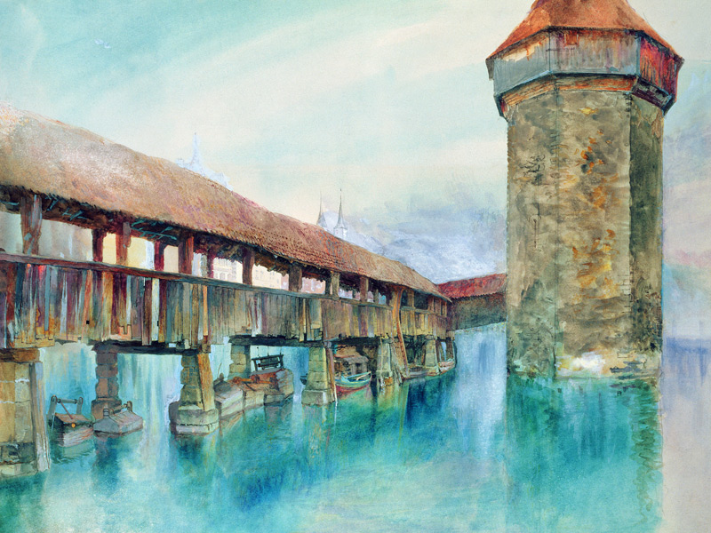 Kapelbrucke, Lucerne on von John Ruskin