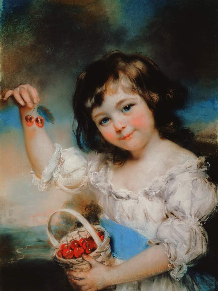 Little Girl with Cherries von John Russell