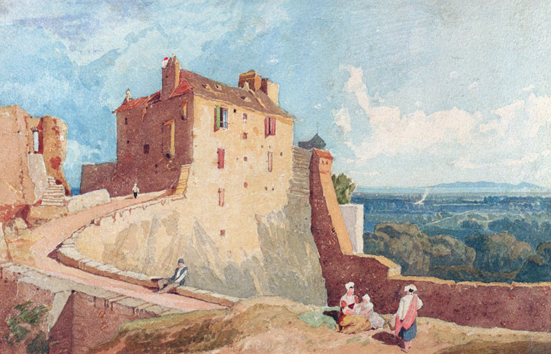 Figures on the Ramparts at Domfront von John Sell Cotman
