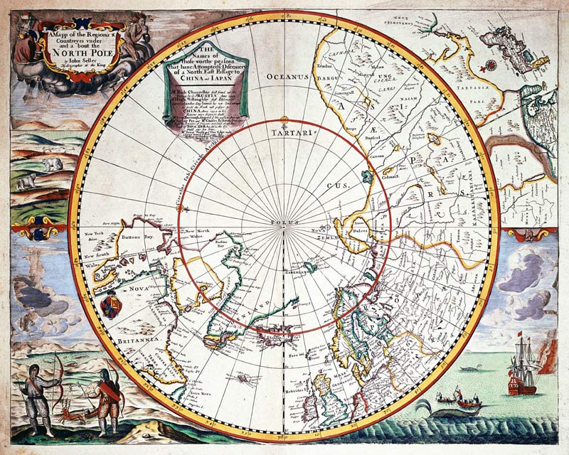 A Map of the North Pole von John Seller