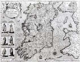 The Kingdom of Ireland, engraved by Jodocus Hondius (1563-1612), 'Theatre of the Empire of Great Bri 17th