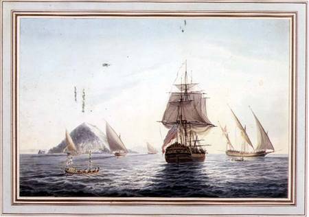 Gibraltar: H.M.S. 'Sirius' sailing off von John Thomas Serres