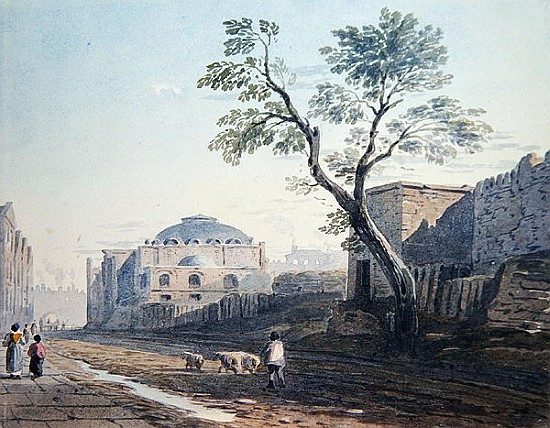 Scotch Church and the remains of London Wall von John Varley