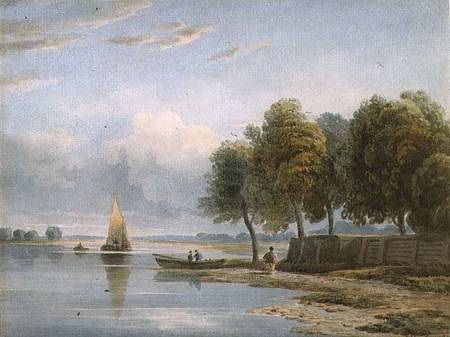 A View of the Thames at Millbank von John Varley