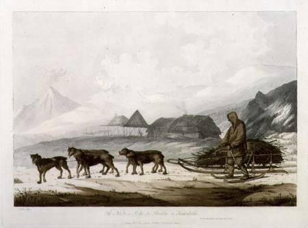 The Narta, or Sledge for Burdens in Kamtschatka, from 'Views in the South Seas' von John Webber